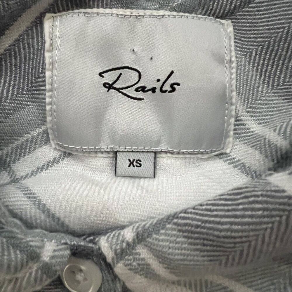 Rails Women's Hunter Ocean Blue/White Plaid Button-Up Long Sleeve Shirt - XS - Picture 6 of 9
